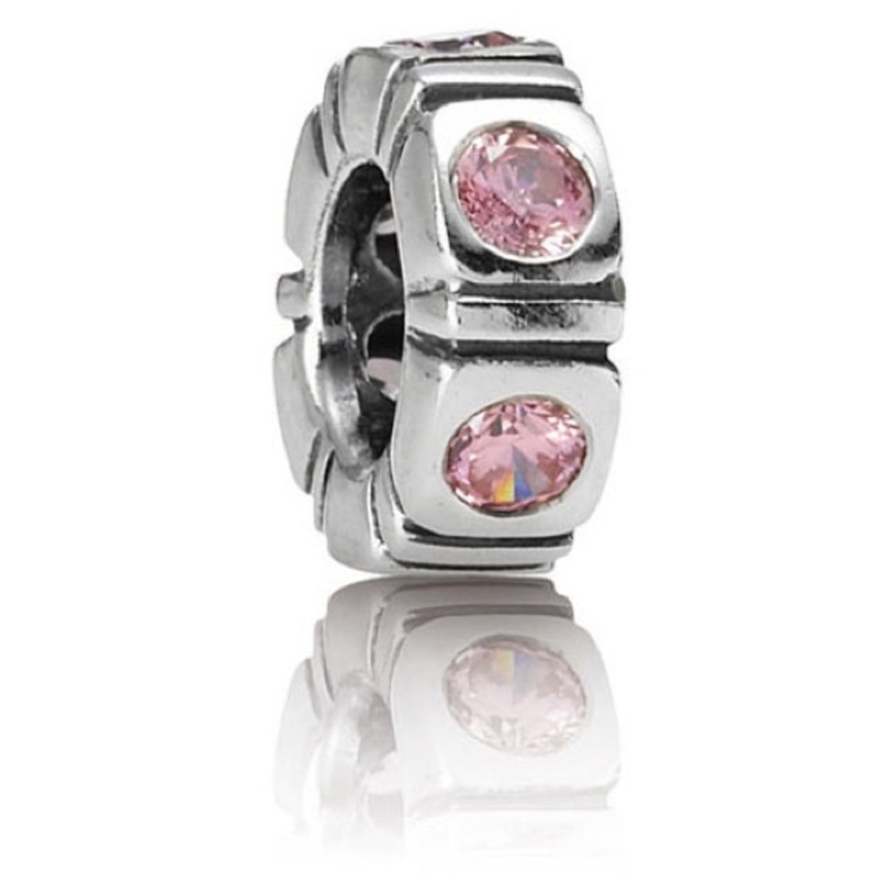 Pandora Retired Sterling Silver Pink Zirconia Trinity Spacer - 790368PCZ